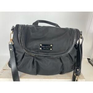 KATE SPADE BLACK NYLON LARGE DIAPER BAG WITH CHANGING PAD